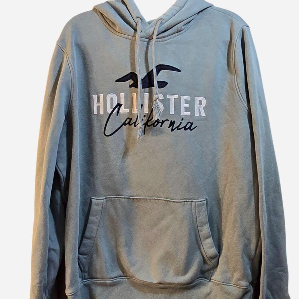 Hollister Women's Sage Green Hoodie